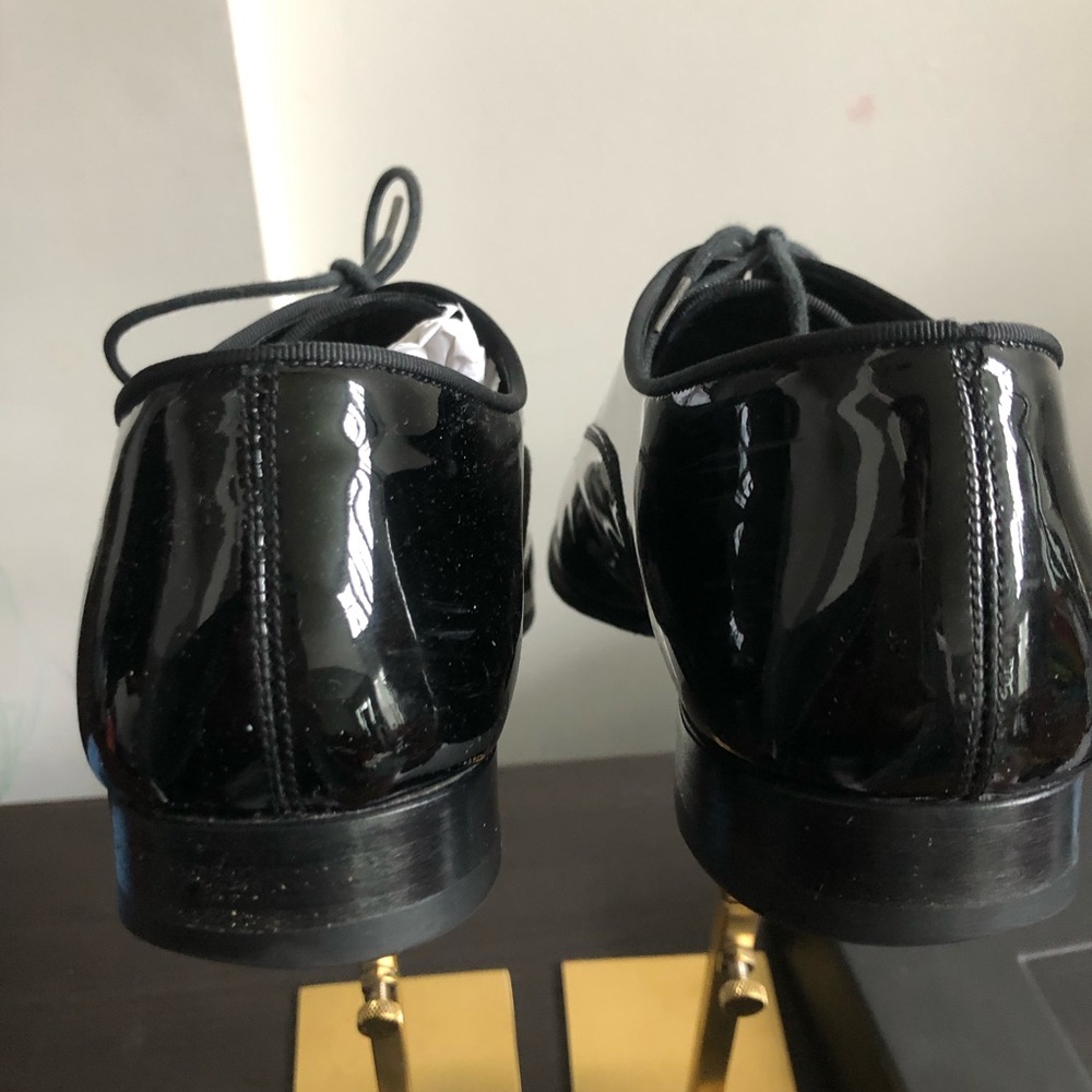 Saint Laurent Black Patent Lace Up shoes Sz 7 - Picture 4 of 11